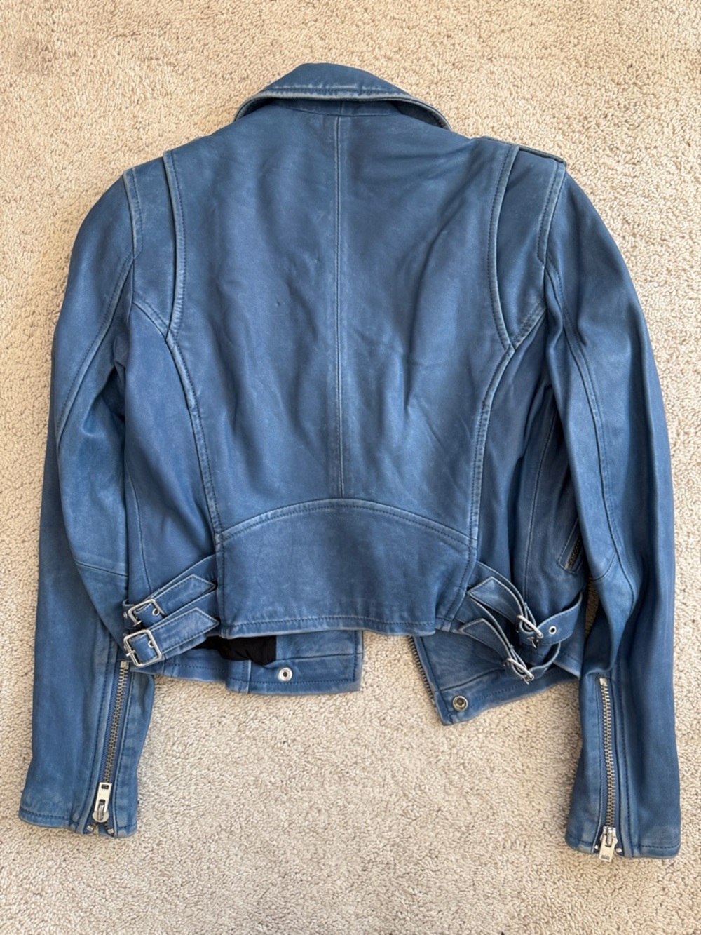 IRO Blue Leather Jacket with Silver Hardware in great condition! - Picture 3 of 7